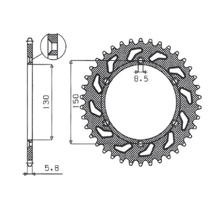 SUNSTAR ZĘBATKA TYLNA ALUMINIOWA (ERGAL) 270 49 YAMAHA YZ/YZF/WRF '99-'24 (JTR251.49) (ŁAŃC. 520) (27049JT) KOLOR CZARNY - OFERTA SPECJALNA
