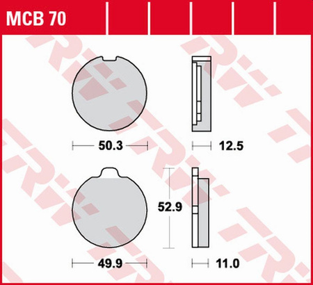 TRW ZF KLOCKI HAMULCOWE KH035 ORGANIC SUZUKI GS 400/750 '77-'79, GS 850 '79-'81 PRZÓD