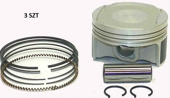 WOSSNER KOMPLET TŁOKÓW SEA DOO SPARK ACE '14-'19 (4T) (+0,50MM=74,50MM) (TŁOK 74,44MM) (3SZT) (SWORZEŃ 17MM) (TŁOK SEA DOO) 9.5:1