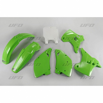 UFO KOMPLET PLASTIKÓW KAWASAKI KX 125 / 250 '93 KOLOR OEM (ZIELONY/BIAŁY) (KA194E999)