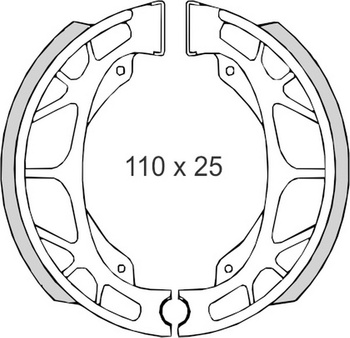 BRENTA SZCZĘKI HAMULCOWE DAELIM / HONDA / KYMCO / PEUGEOT / SYM (110x25mm) (FT 01200)