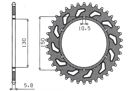SUNSTAR ZĘBATKA TYLNA 236 42 HONDA NX 650 '88-'90, FMX 650 '05-'08, XR 600 88-90, YAMAHA XJ6 600 '09-'13 (JTR245/3.42)* (ŁAŃC. 520) (430942JT)