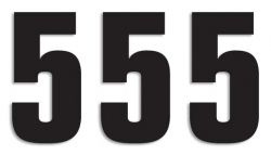 BLACKBIRD NUMERY STARTOWE 16CM X 7,5CM PROSTE, KOLOR CZARNY NR5 (3SZT.)