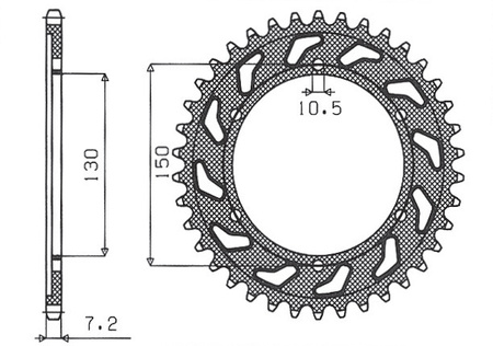 SUNSTAR ZĘBATKA TYLNA 300 49 HONDA XRV 650 AFRICA TWIN '88-'90 (PD03) (JTR300.49) (ŁAŃC. 525) (30049JT)
