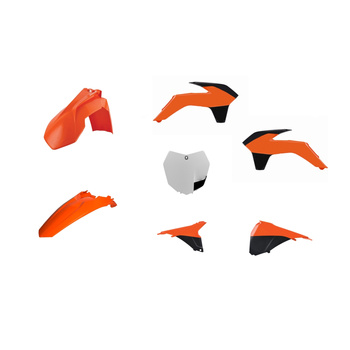 POLISPORT WYPRZEDAŻ KOMPLET PLASTIKÓW KTM SX/SX-F '13-'15 W ZESTAWIE TABLICA PRZEDNIA (8659100002) KOLOR POMARAŃCZOWY