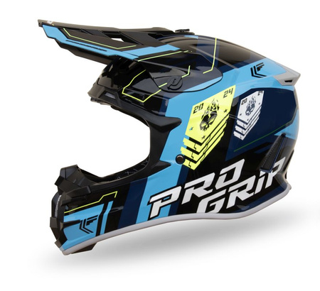 PROGRIP 2024/11 KASK CROSS PG3080 SPIRITS KOLOR CZARNY NIEBIESKI ROZM. M (3080-150) ( HOMOLOGACJA ECE 22R06, ZAPIĘCIE DD )