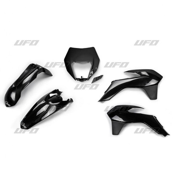 UFO KOMPLET PLASTIKÓW KTM EXC/EXCF '14-'16 Z OSŁONĄ LAMPY KOLOR CZARNY (KT524E001)