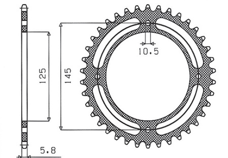 SUNSTAR ZĘBATKA TYLNA 857 40 YAMAHA XT 600 '83-94, XT 600Z TENERE 84-89 (JTR857.40) (ŁAŃC. 520) (85740JT)