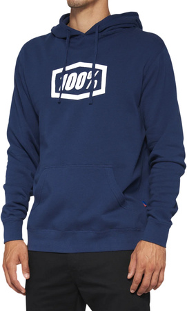 100 PROCENT PULLOVER HOODIE ICON NAVY - BLUZA Z KAPTUREM MODEL ICON NAVY KOLOR NIEBIESKI ROZMIAR M