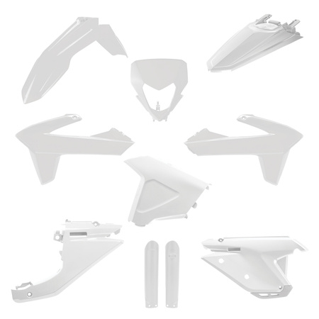 POLISPORT KOMPLET PLASTIKÓW (FULL KIT) SHERCO SE / SEF '25 W ZESTAWIE OSŁONA LAMPY (8681100002) I OSŁONY AMORTYZATORÓW (8398600002) KOLOR BIAŁY