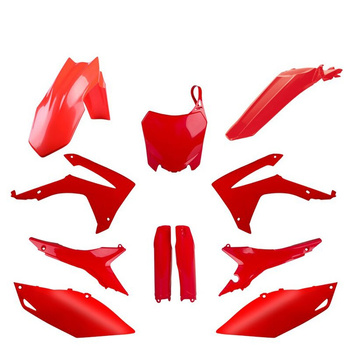 POLISPORT KOMPLET PLASTIKÓW (FULL KIT) HONDA CRF 250R '14-'17; CRF 450R '13-'16 W ZESTAWIE TABLICA PRZEDNIA (8659400001) I OSŁONY AMORTYZARORÓW (8351700003) KOLOR CZERWONY