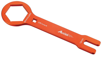 ACCEL KLUCZ DO SERWISU ZAWIESZEŃ PRZEDNICH WP SZEŚCIOKĄTNY 50MM DO ROZKRĘCANIA GÓRNYCH NAKRĘTEK AMORTYZATORA KTM, HUSQVARNA KOLOR CZARNY (FCW-03)