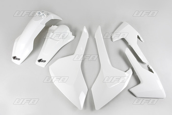 UFO KOMPLET PLASTIKÓW HUSQVARNA TE/TX 125/250/300 '17-19, FE 250/350/450/501 '17-19 KOLOR BIAŁY (HU618E041)