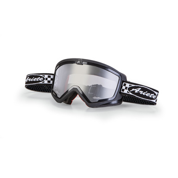 ARIETE GOGLE MUDMAX RACER (CAFE RACER) KOLOR CZARNY, SZYBKA ANTI FOG, ANTI SCRATCH, UV, ROLL-OFF READY, GĄBKA 3 WARSTWOWA, POKROWIEC Z MICROFIBRY