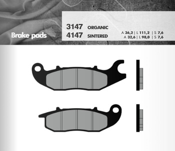 BRENTA KLOCKI HAMULCOWE KH375 CBR125/CBF125/AN125, RIEJU, PRZÓD (FT 3147)