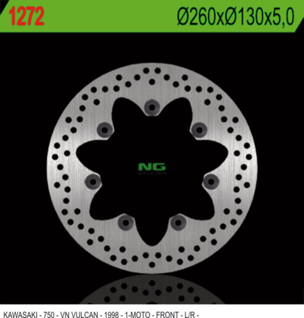 NG TARCZA HAMULCOWA PRZÓD KAWASAKI VN750 VULCAN (260X130X5MM) 7 OTWORÓW ŚR.10,5