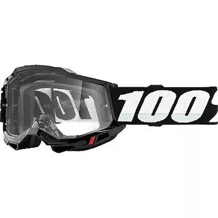 100 PROCENT GOGLE ACCURI 2 YOUTH/JUNIOR BLACK - KOLOR CZARNY/BIAŁY SZYBKA PRZEŹROCZYSTA