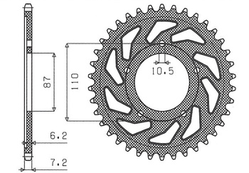 SUNSTAR ZĘBATKA TYLNA 828 46 SUZUKI BANDIT GSF 400 (JTR807.46) (ŁAŃC. 525) (82846JT)