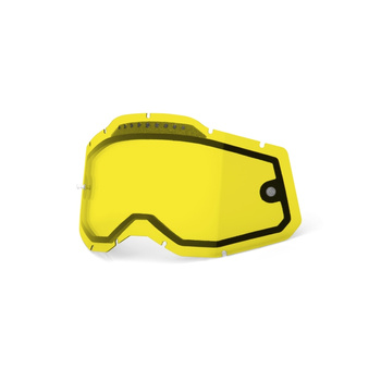 100 PROCENT RC2/AC2/ST2 REPLACEMENT LENS - VENTED DUAL PANE YELLOW, SZYBA/SZYBKA/SZYBKA DO GOGLI RACECRAFT 2/ACCURI 2/STRATA2 PODWÓJNA WENTYLOWANA KOLOR ŻÓŁTY STARY KOD: 51008-608-01