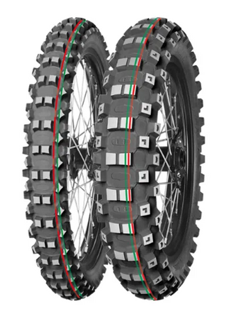 MITAS OPONA 110/100-18 TERRA FORCE MX-MH MEDIUM/HARD 64M TT (CZERWONY/ZIELONY PASEK) TYŁ DOT 2023 (DOT:XCDT) (26649) WYCOFANE (ZAMIENNIK:70000966)