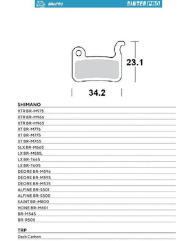 MOTO-MASTER WYPRZEDAŻ BIKE PRO KLOCKI HAMULCOWE ROWEROWE SINTER PRO METALICZNE PASUJE DO SHIMANO XTR BR-M975, BR-M966, BR-M965, XT BR-M776, BR-M775, BR-M765, SLX BR-M665, SAINT BR-M800, DEORE BR-M596, BR-M595, BR-M535