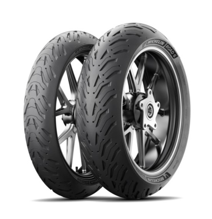 MICHELIN KOMPLET OPON (CAI695754/25) 120/70ZR17 ROAD 6 GT (58W) TL M/C PRZÓD DOT 2025 + (CAI582220/25) 180/55ZR17 ROAD 6 GT (73W) TL M/C TYŁ DOT 2025