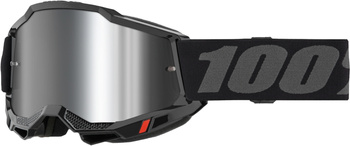100 PROCENT GOGLE MODEL ACCURI 2 BLACK - MIRROR SILVER LENS - KOLOR CZARNY/POMARAŃCZOWY SZYBKA SREBRNE LUSTRO