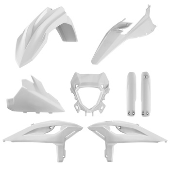 POLISPORT KOMPLET PLASTIKÓW (FULL KIT) BETA RR 2T/4T RACING '25; RR 2T/4T X-PRO 25 W ZESTAWIE OSŁONA LAMPY (8399100003) I OSŁONY AMORTYZATORÓW (8399100002) KOLOR BIAŁY