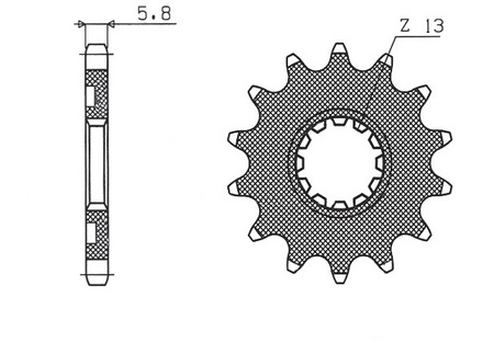 SUNSTAR ZĘBATKA PRZEDNIA 2141 13 KAWASAKI KXF 450 06-19 (JTF1565.13) (JTF565.13) (ŁAŃC. 520) (56513) (214113JT)YFZ 450 '04-'13