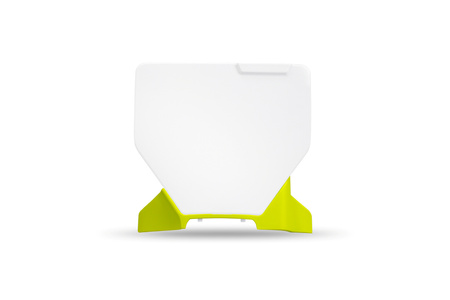 UFO 2024/11 TABLICA NA NUMER STARTOWY HUSQVARNA TC 125 / 250 '23-'25, TC 150 / 300 '25, FC 250 / 350 / 450 '23-'25, FX 350 / 450 '23-'25 KOLOR OEM 24-25 ( BIAŁY / ŻÓLTY )