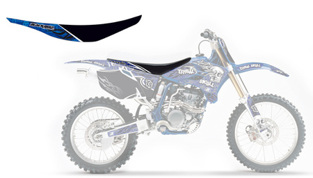 BLACKBIRD WYPRZEDAŻ POKROWIEC / POSZYCIE NA SIEDZENIE YAMAHA YZ 250F '10-'13 TRIBAL SKULL 2 KOLOR CZARNY NIEBIESKI