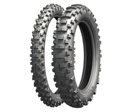 MICHELIN KOMPLET OPON (CAI214111/24) 90/100-21 ENDURO MEDIUM FIM 57R TT PRZÓD DOT 2024 + (CAI536997/24) 140/80-18 ENDURO MEDIUM FIM 70R TT TYŁ DOT 2024 + BANDANA Z LOGOTYPEM
