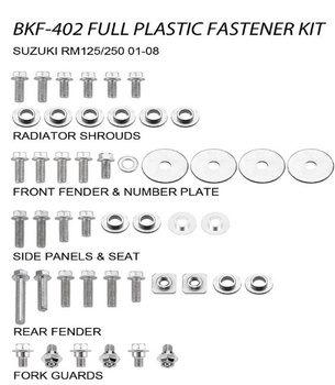 ACCEL KOMPLET ŚRUB DO PLASTIKÓW SUZUKI RM 125/250 '01-08 (BKF-402)