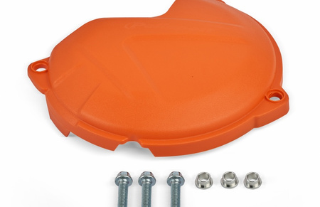 POLISPORT OSŁONA POKRYWY (DEKLA) SPRZĘGŁA KTM XCF/SXF 250/350 16-19 EXC-F/XCFW 250/350 `17-19, HUSQVARNA FE 250/350 `19 POMARAŃCZOWY