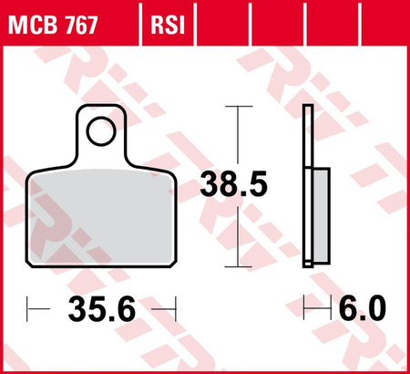 TRW ZF KLOCKI HAMULCOWE KH351 ORGANIC GAS GAS TXT 125/200/250/280/300 '04-'11, SHERCO TRIALS 125/250/290/320 '06-, HONDA COTA 300RR '16-, TYŁ (TRIAL OSSA , SCORPA , SHERCO , TRS , MONTESA , GAS GAS )