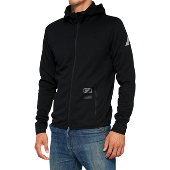 100 PROCENT TECH ZIP HOODIE BLACK - KURTKA SOFTSHELL Z KAPTUREM MODEL VICEROY BLACK KOLOR CZARNY ROZMIAR M