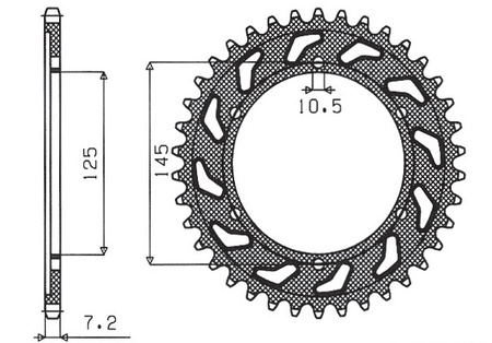 SUNSTAR ZĘBATKA TYLNA 869 43 YAMAHA TDM 850 99-01 (4TX) (JTR867.43) (ŁAŃC. 525) (86943JT)
