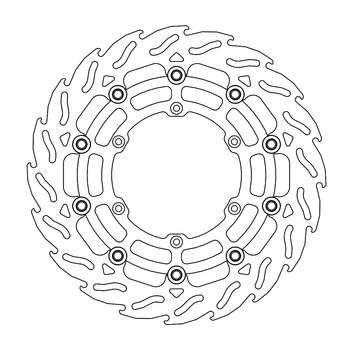 MOTO-MASTER TARCZA HAMULCOWA PŁYWAJĄCA FLAME PRZÓD SUPERMOTO 300MM Z ALUMINIOWYM ŚRODKIEM DO ZACISKU 4-TŁOCZKOWEGO MOTO-MASTER SUZUKI / YAMAHA / FANTIC (PATRZ OPIS DODATKOWY)