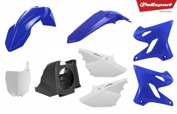 POLISPORT KOMPLET PLASTIKÓW YAMAHA YZ 125/250 '02-'21 (RESTYLING NA MODEL 2021) KOLOR OEM (BIAŁY+NIEBIESKI+CZARNY)