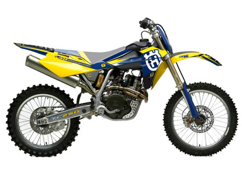 BLACKBIRD KOMPLET NAKLEJEK (OKLEIN) HUSQVARNA TE/TC 250/450/510 '05-'07 DREAM 4 KOLOR NIEBIESKI ŻÓŁTY