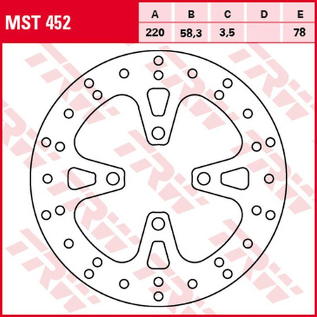 TRW ZF TARCZA HAMULCOWA PRZÓD HONDA NSC 50 VISION '12-, AFS 110 '12-, NSC 110 '11-, SCV 125 LEAD '10-'13, PCX 125 '10-'14, SH 125 '14-, PCX 150 '10-, (220X58X3,5MM)