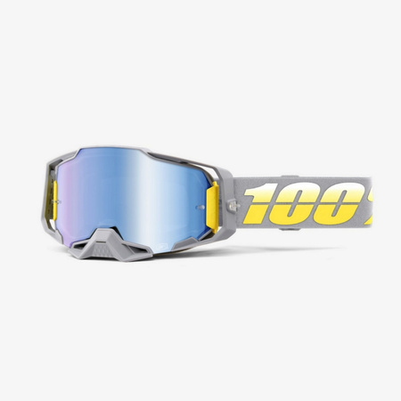 100 PROCENT GOGLE MODEL ARMEGA COMPLEX - MIRROR BLUE LENS - KOLOR SZARY/ŻÓŁTY SZYBKA NIEBIESKIE LUSTRO