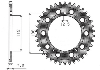 SUNSTAR ZĘBATKA TYLNA 4357 44 HONDA CBR 600 '99-'00 (JTR1304.44) (ŁAŃC. 525) (435744JT)