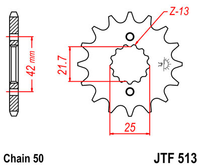 JT ZĘBATKA PRZEDNIA 566 18 SUZUKI GSF 1250 '07-'13, GSX 1400 '01-'08 (ŁAŃC. 530) - PATRZ 51318JT (JTF513.18)