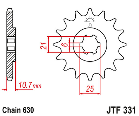 JT ZĘBATKA PRZEDNIA 288 14 HONDA CB 750 F/K '77-78' (28814JT) (ŁAŃC. 630) NA ZAMÓWIENIE