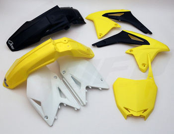 UFO KOMPLET PLASTIKÓW SUZUKI RMZ 450 '08-'17 KOLOR OEM 13' (ŻÓŁTY/BIAŁY/CZARNY) (SU414E999)