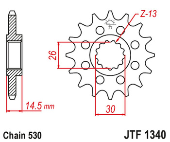 JT ZĘBATKA PRZEDNIA 1340 18 HONDA CB 1100 SA / EX '14-'19, CB 1100 RS 17-'20 (JTF1340.18) (ŁAŃC. 530)