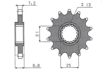 SUNSTAR ZĘBATKA PRZEDNIA 2137 16 KAWASAKI ZX9R '02-'03, Z 1000 '03-'06 (JTF1537.16) (ŁAŃC. 525) (213716JT)