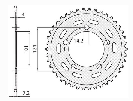 SUNSTAR ZĘBATKA TYLNA 4508 43 KTM 950/990/1190 RC8 /DUKE/ SUPERMOTO (JTR898.43) (ŁAŃC. 525) (450843JT)
