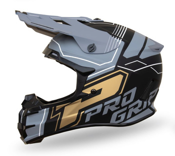 PROGRIP 2024/11 KASK CROSS PG3080 ADVENTURE KOLOR CZARNY SZARY ZŁOTY MAT ROZM. L (3080-402) ( HOMOLOGACJA ECE 22R06, ZAPIĘCIE DD )
